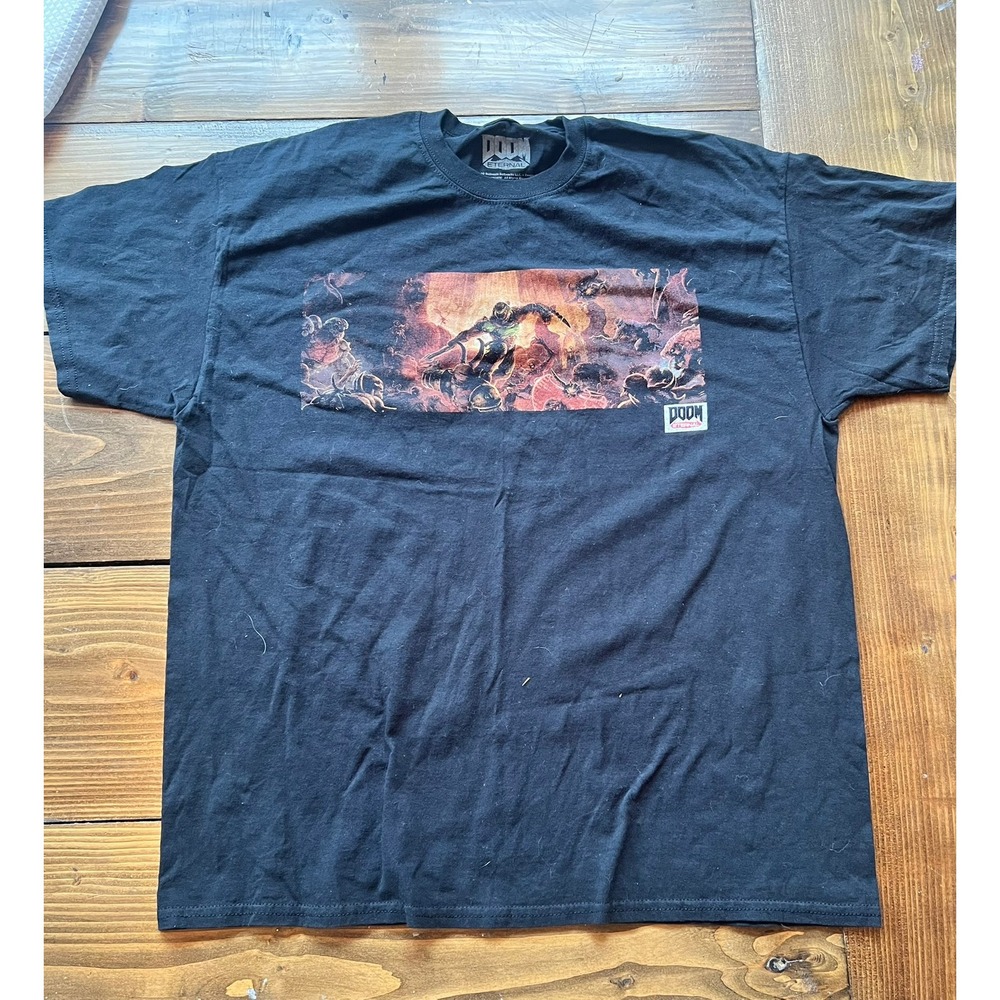 Doom Eternal Loot‎ Crate Loot Wear Graphic T-Shirt Mens XL Black Bethesda